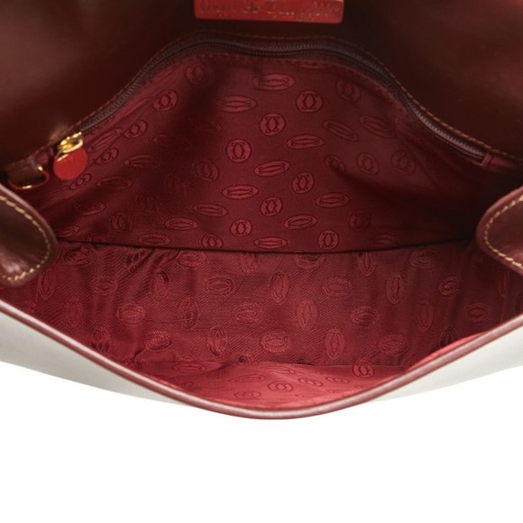 Cartier Must Line Crossbody Shoulder Bag Wine Red Bordeaux Leather Women's - Picture 10 of 10